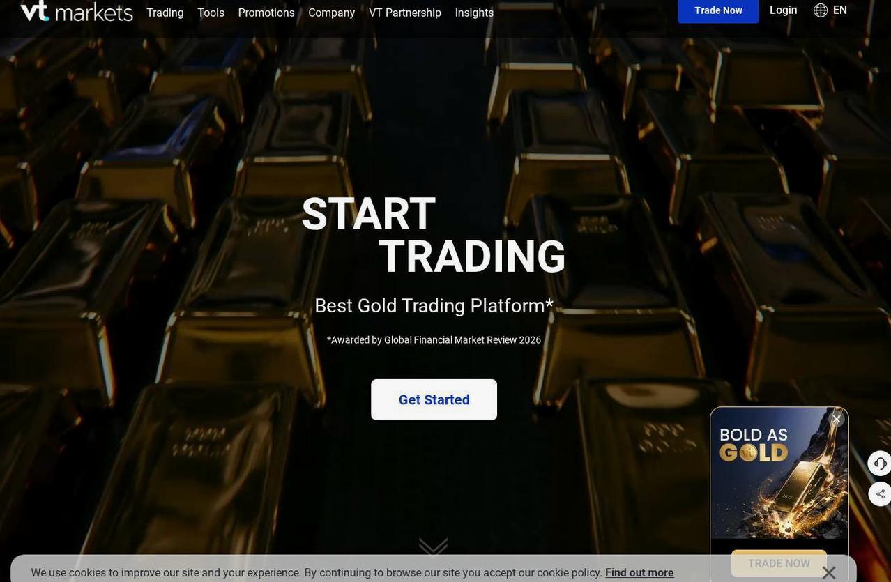 Screenshot of the VT Markets website